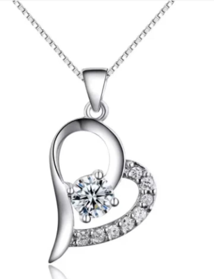 Cadena corazón de Plata